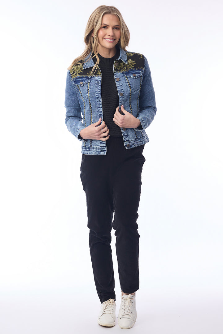 Orientique 62804 Keqioa Print Denim Jacket at Experience Boutique