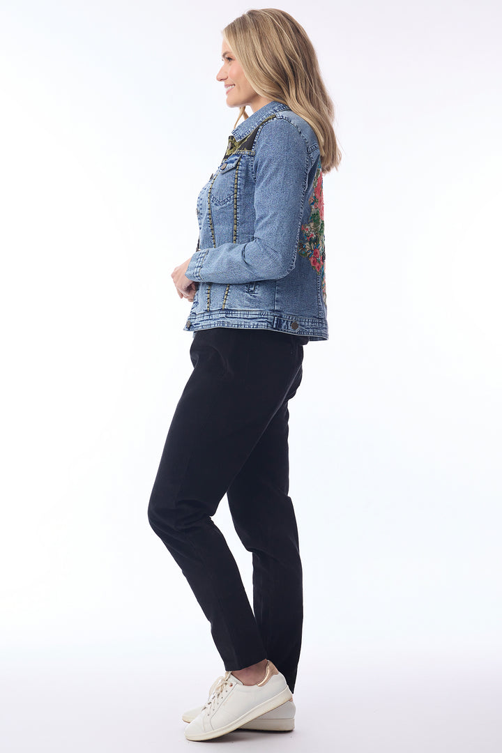 Orientique 62804 Keqioa Print Denim Jacket at Experience Boutique