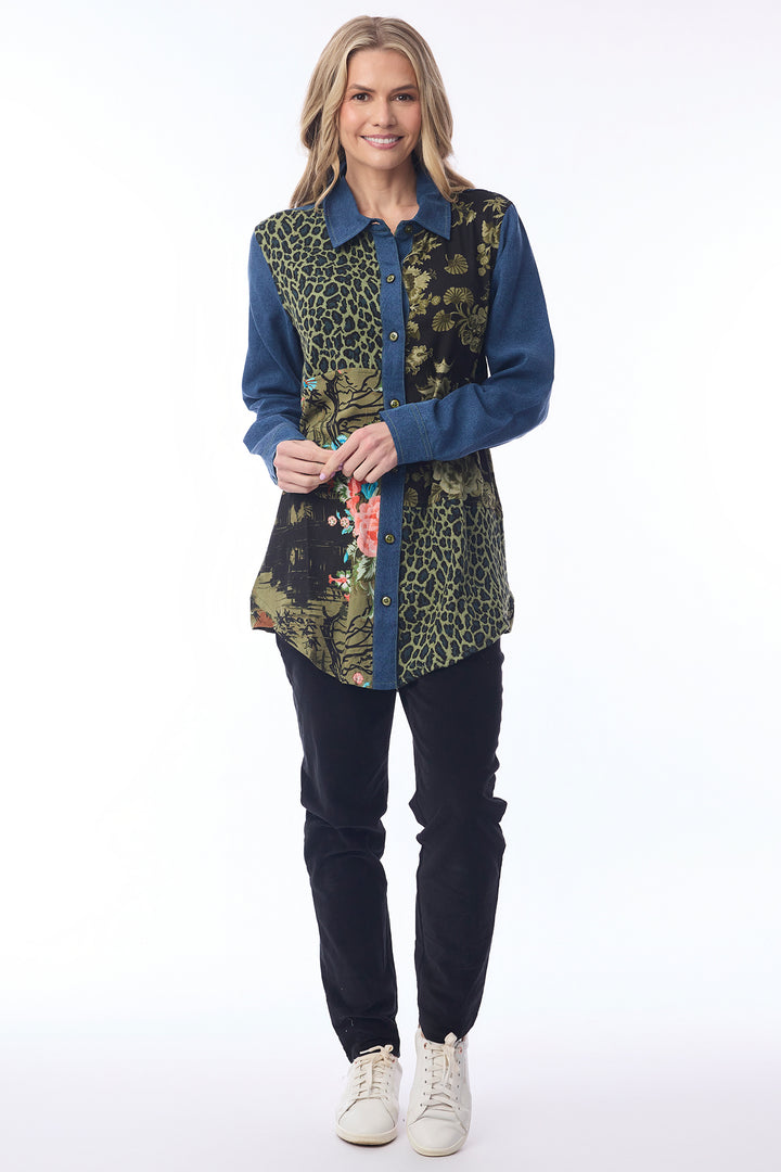 Orientique 62808 Keqioa Print Long Shirt at Experience Boutique