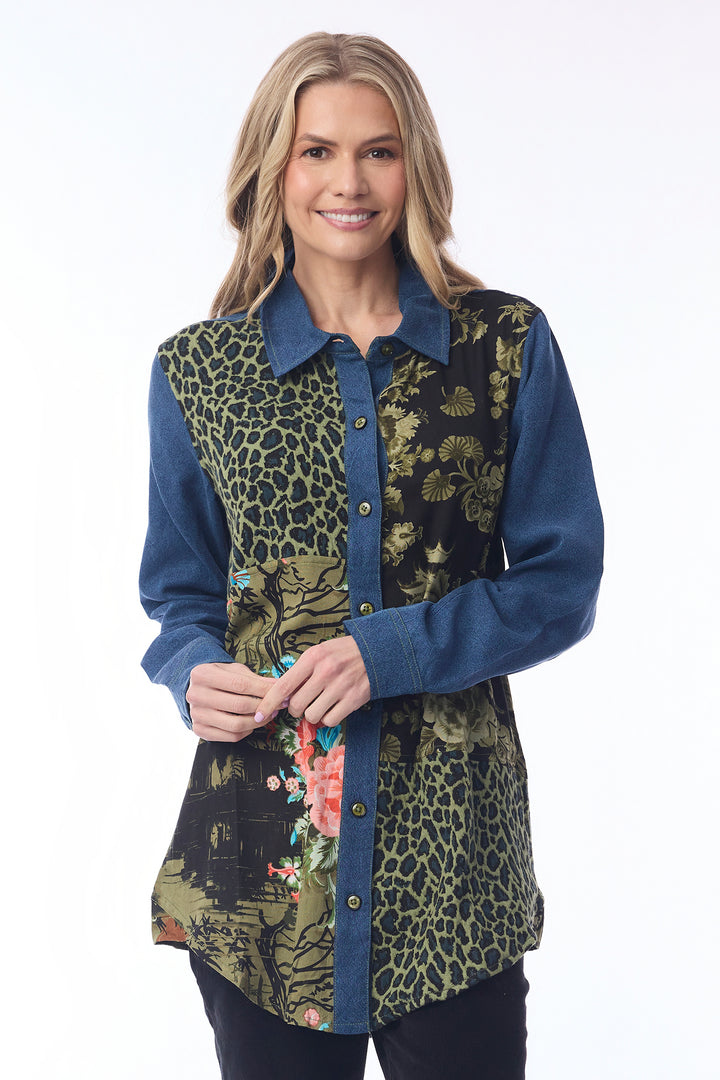 Orientique 62808 Keqioa Print Long Shirt at Experience Boutique