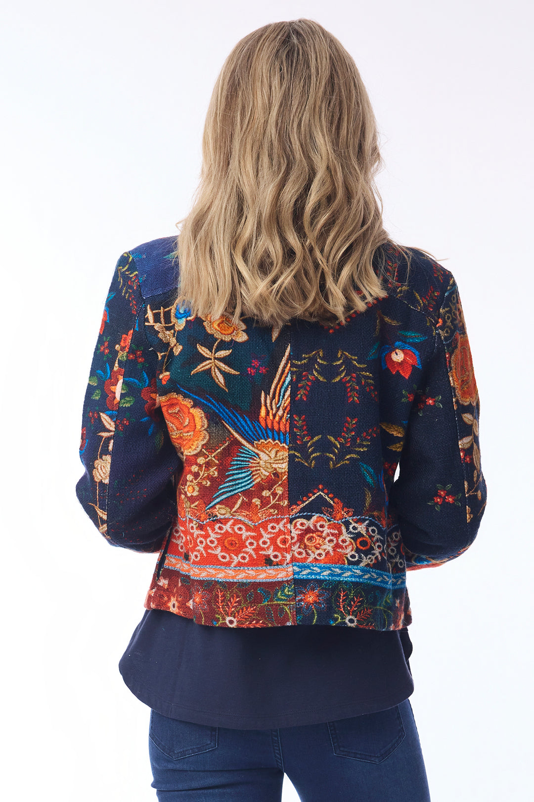 Orientique 62813 Embroidery Print Cropped Jacket at Experience Boutique