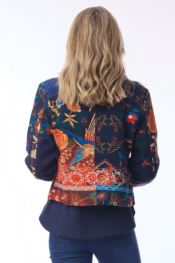 Orientique 62813 Embroidery Print Cropped Jacket at Experience Boutique