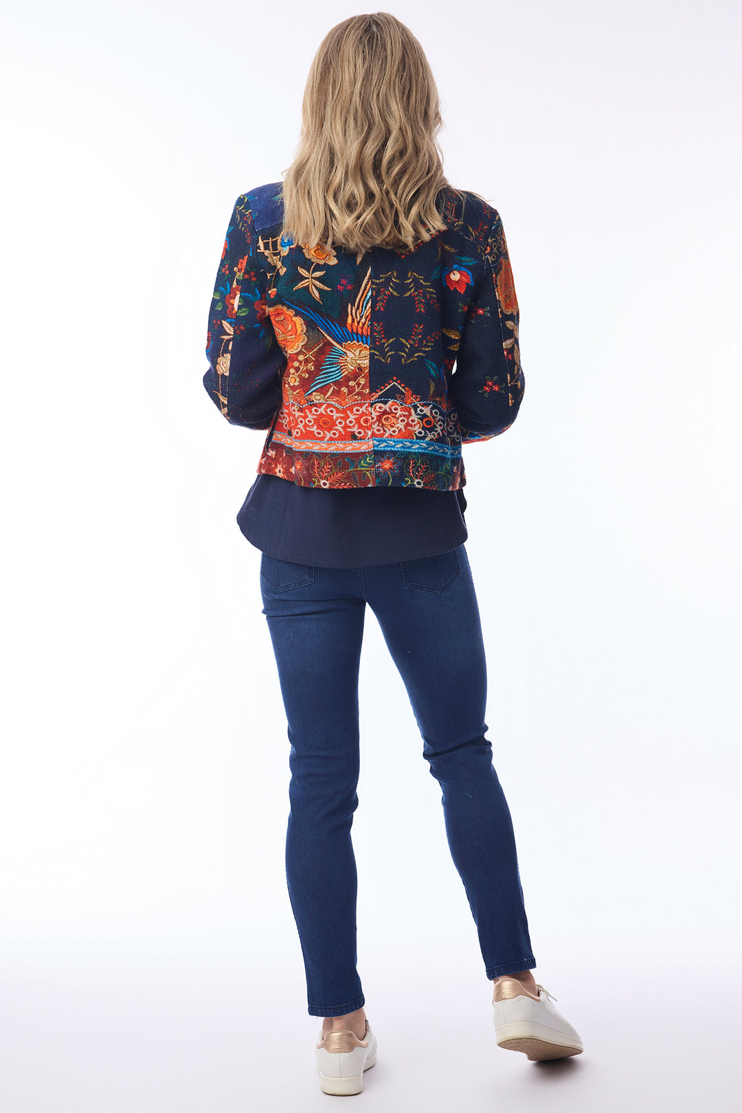 Orientique 62813 Embroidery Print Cropped Jacket at Experience Boutique