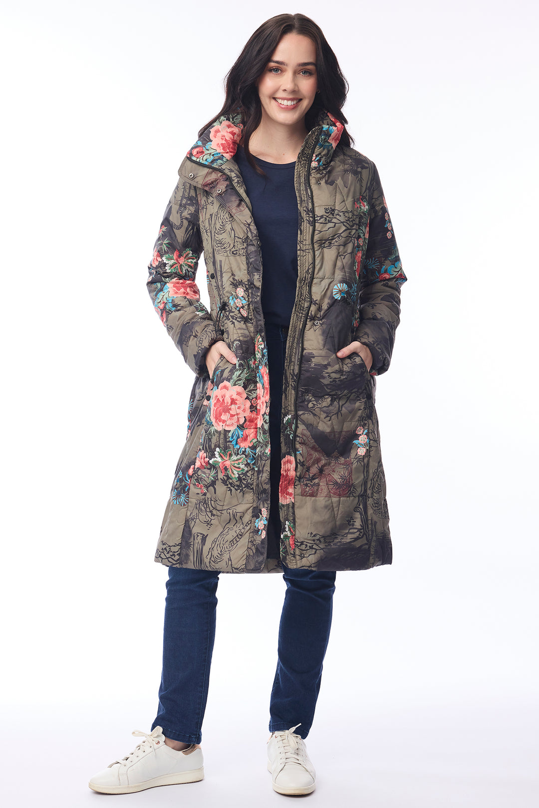 Orientique 82235 Keqioa Print Puffer Coat at Experience Boutique
