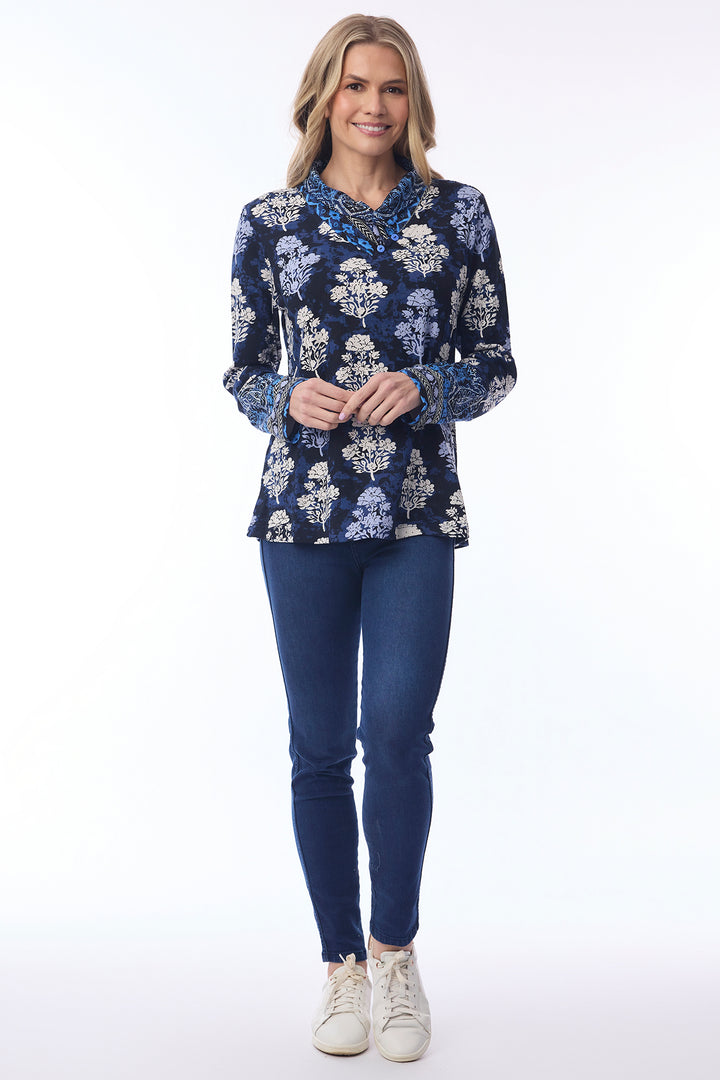 Orientique 92143 Bhadoi Print Long Sleeve Top at Experience Boutique