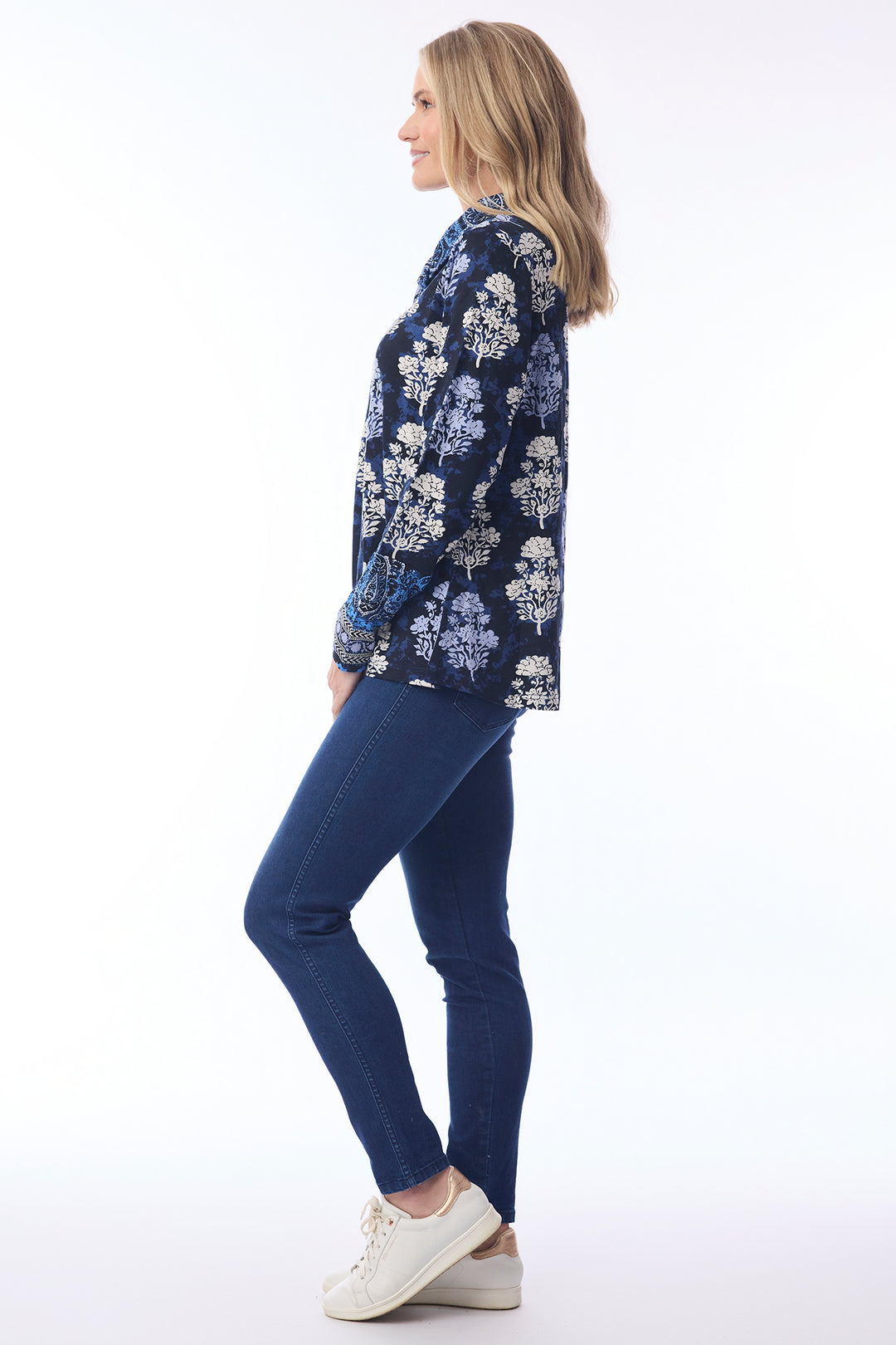 Orientique 92143 Bhadoi Print Long Sleeve Top at Experience Boutique