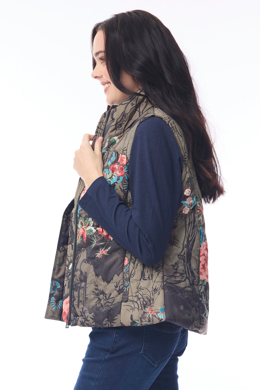 Orientique 82237 Keqioa Print Puffer Gilet at Experience Boutique