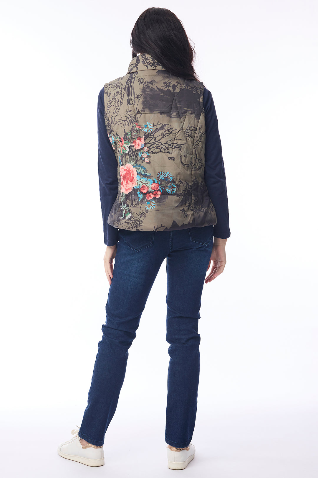 Orientique 82237 Keqioa Print Puffer Gilet at Experience Boutique