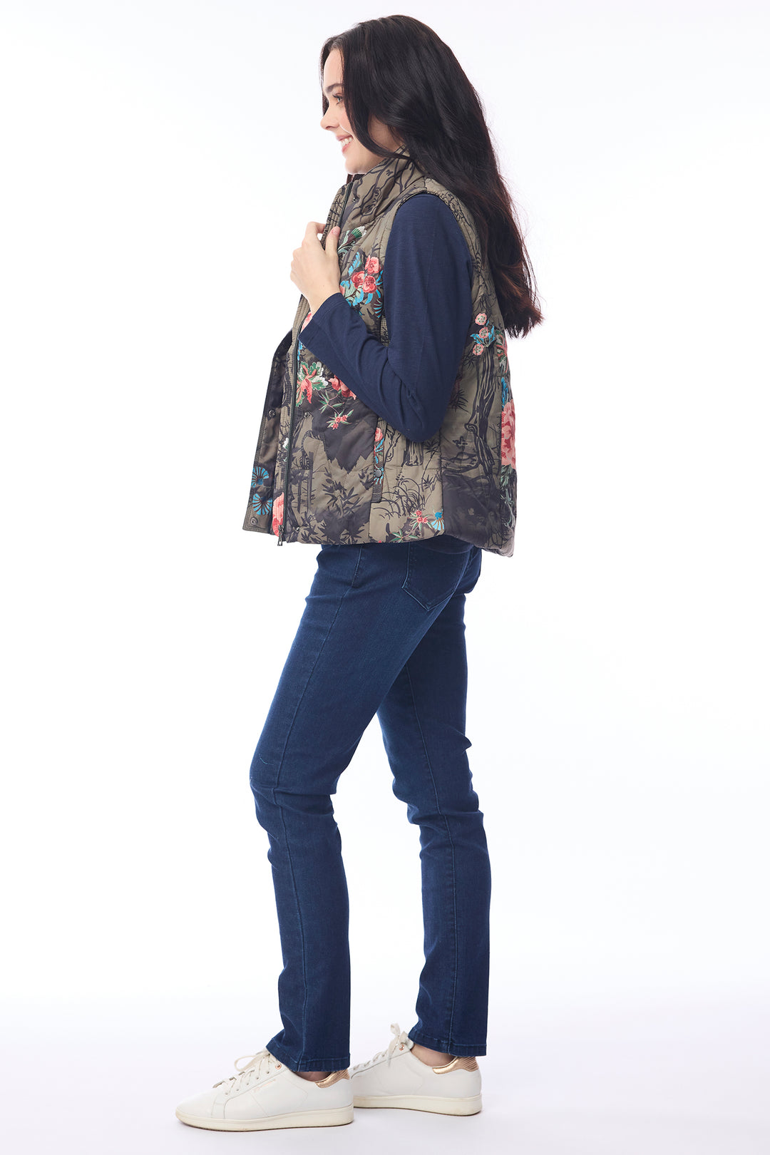 Orientique 82237 Keqioa Print Puffer Gilet at Experience Boutique