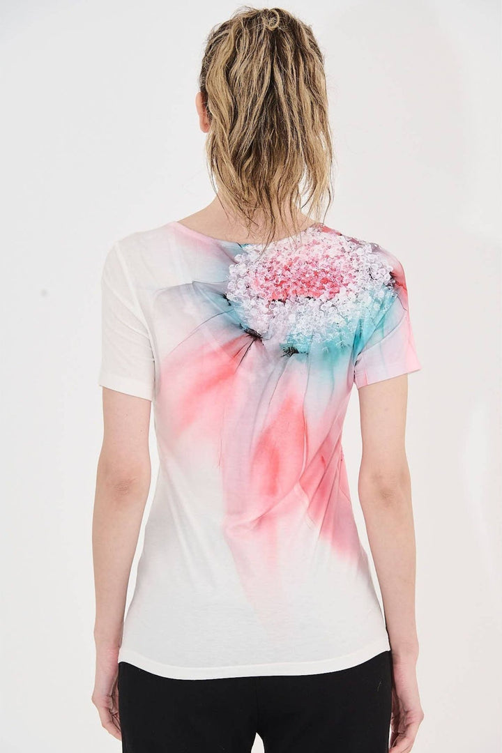 Pastel Pink Diamante Embellished V-Neck Top