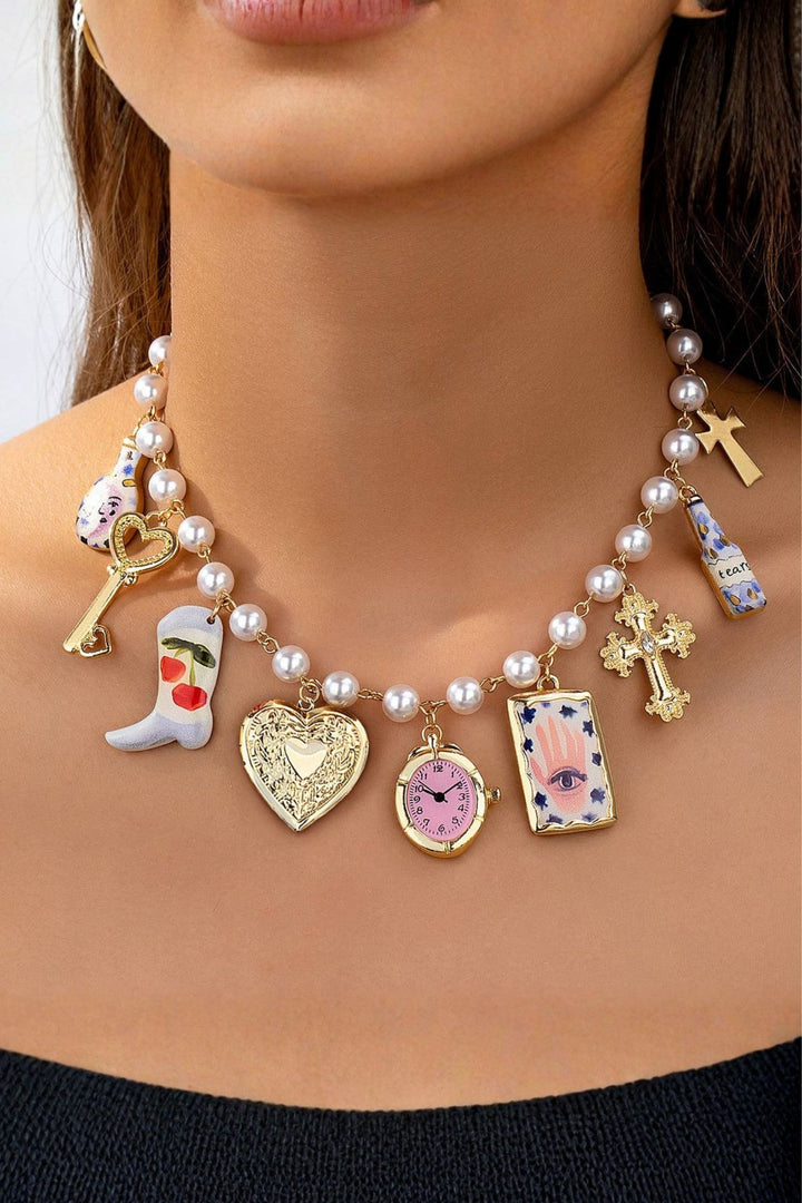 Pearls &amp; Vintage Trinkets Necklace