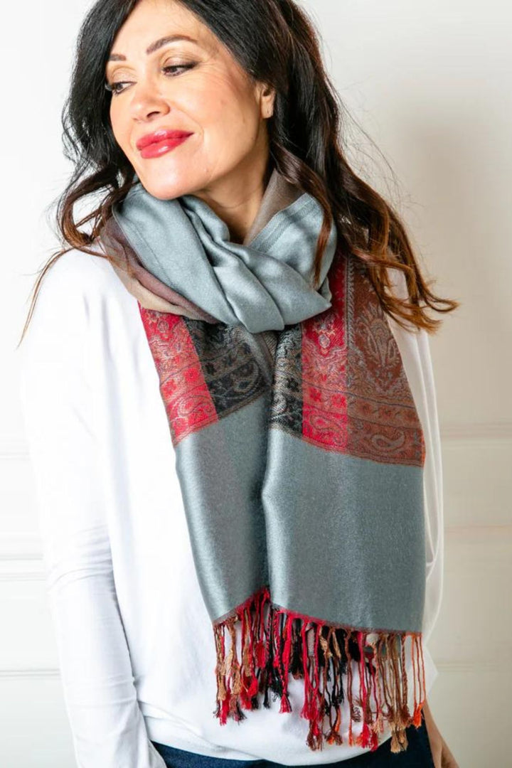 Pewter Grey Silky Seville Pashmina