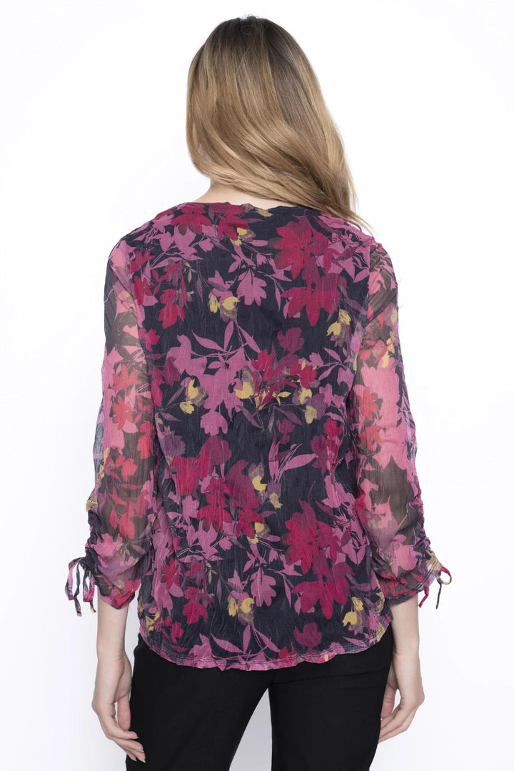 Picadilly JN757LZ Cerise Ruched Sleeve Top