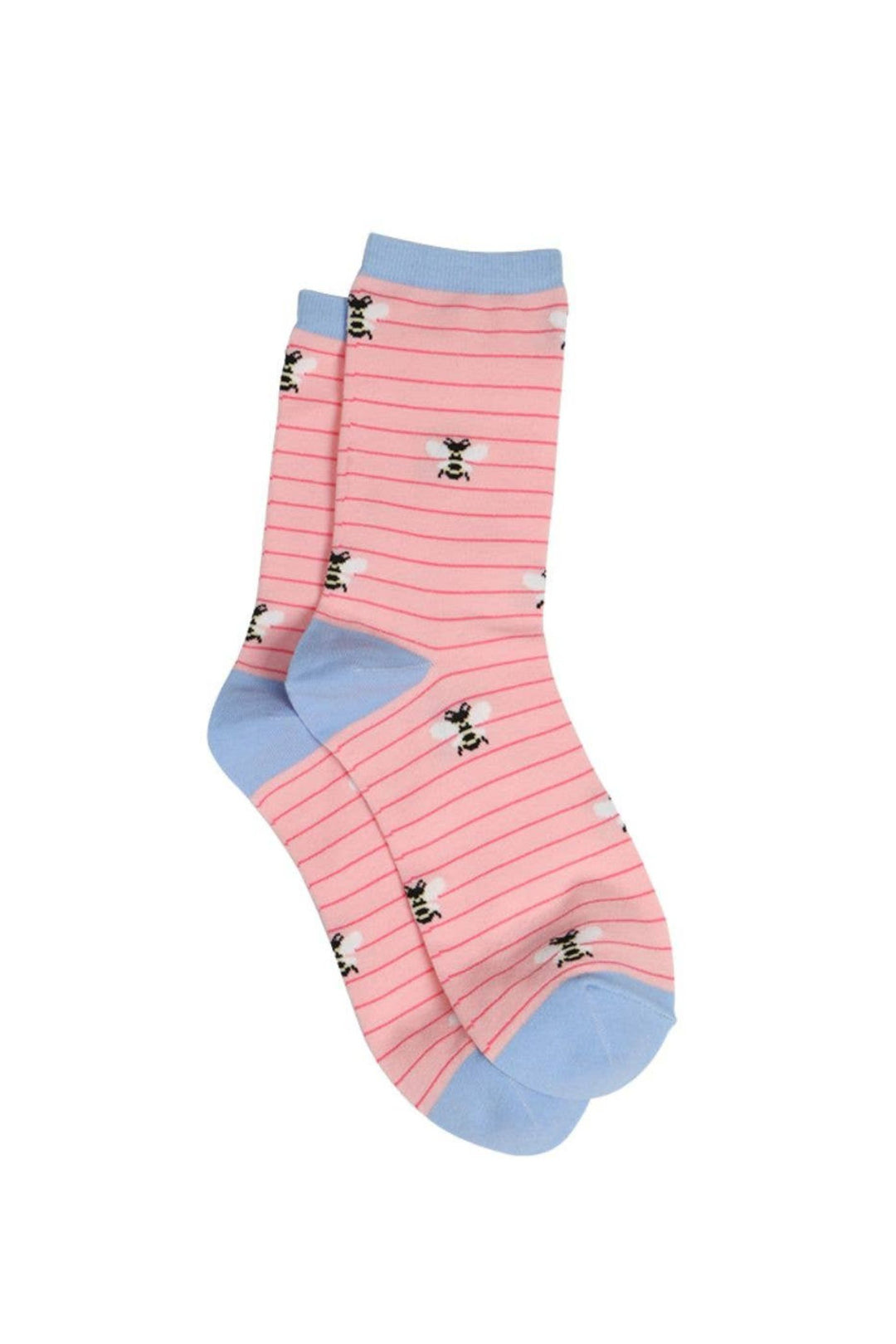 Pink Bumblebee Striped Ankle Socks