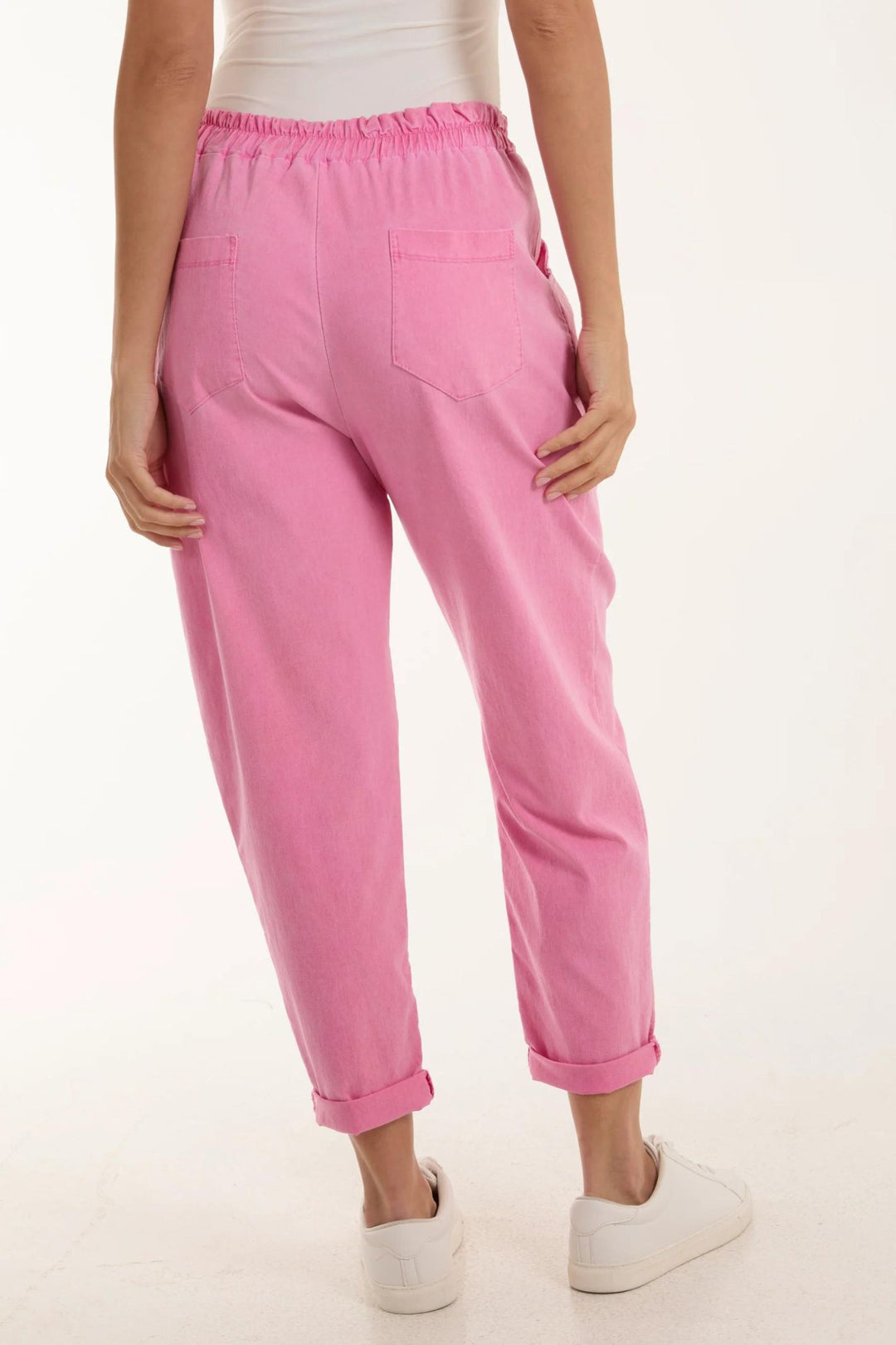 Pink Contour Detail Stretch Pull-On Trousers XL