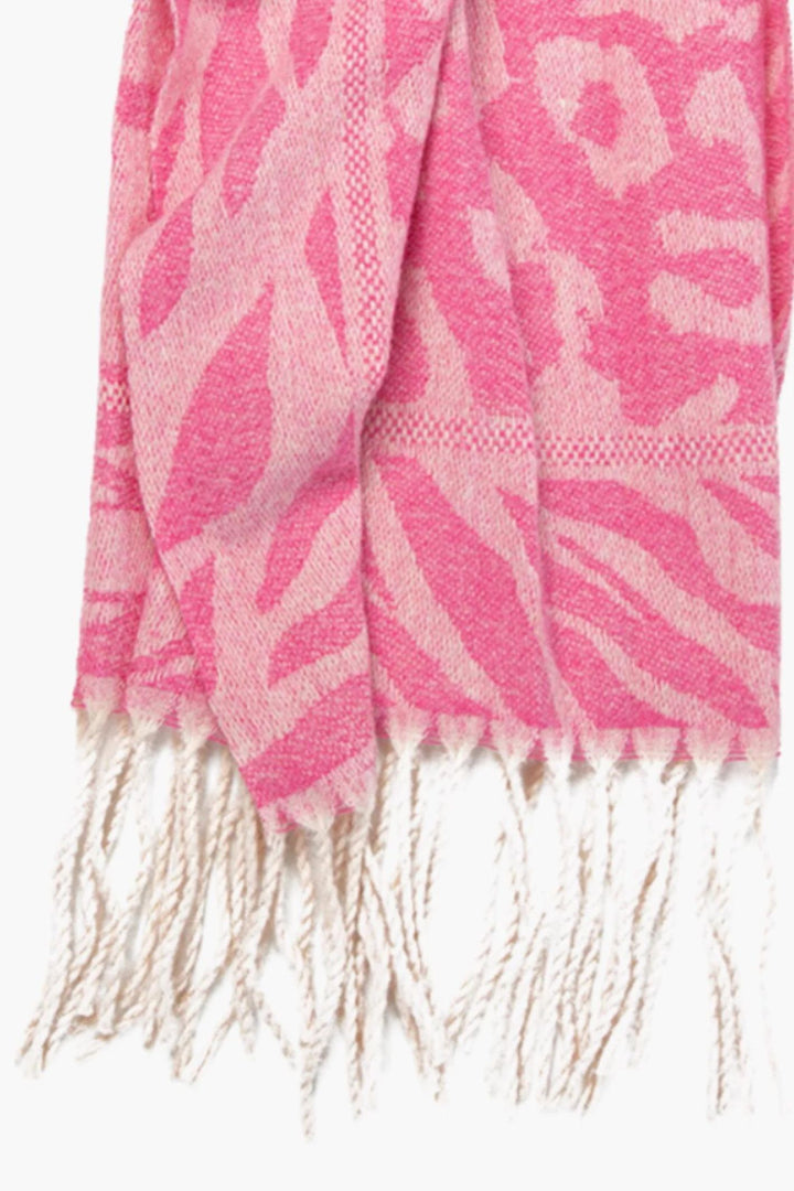 Pink Heavyweight Leopard Scarf