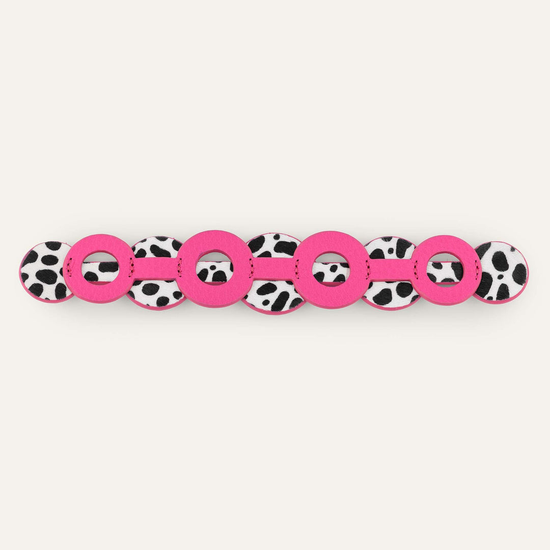 Art Deco Duo | Pink Kiss Dalmatian with Silver hardware