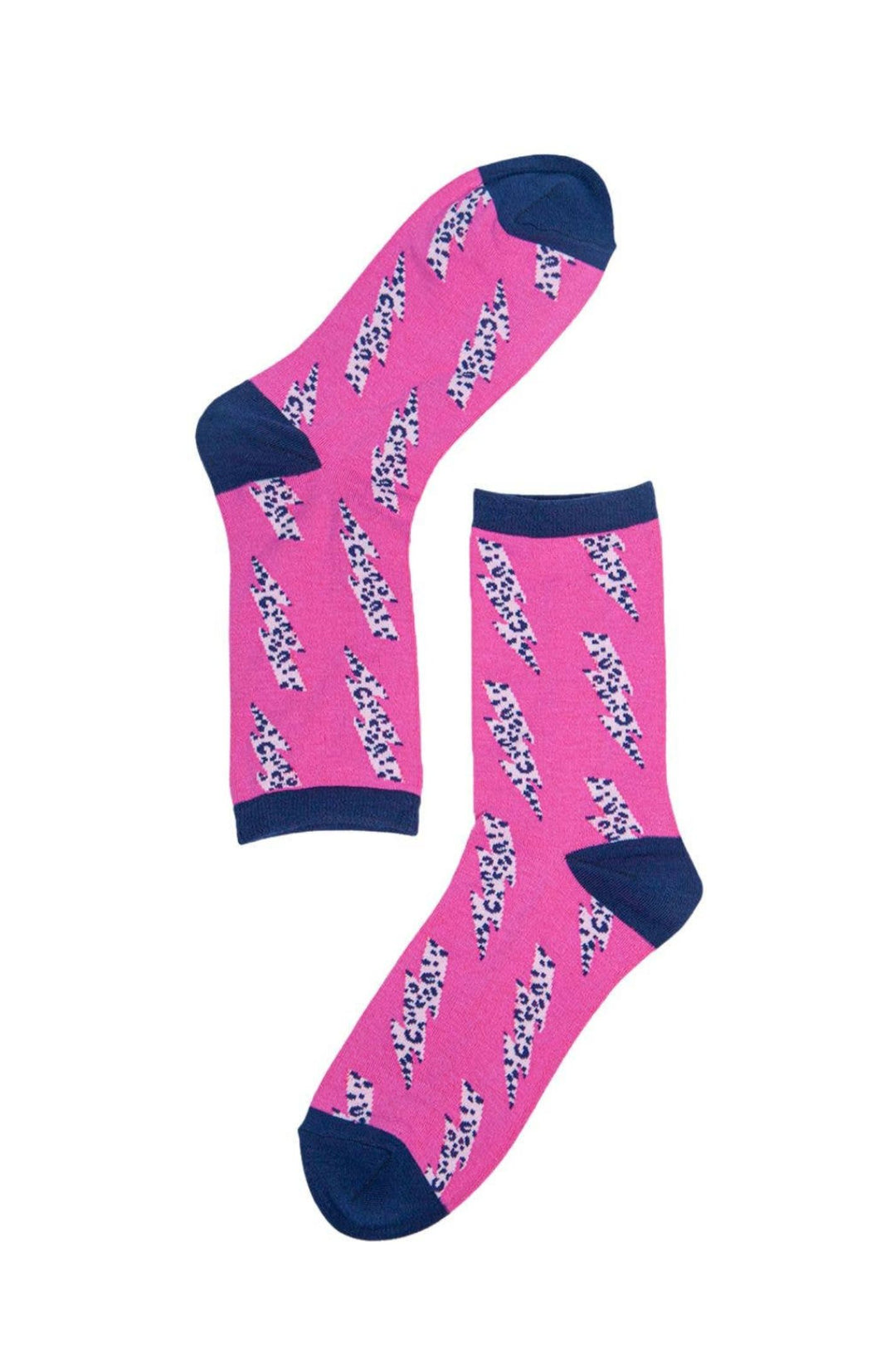 Pink Lightning Bolt Bamboo Socks