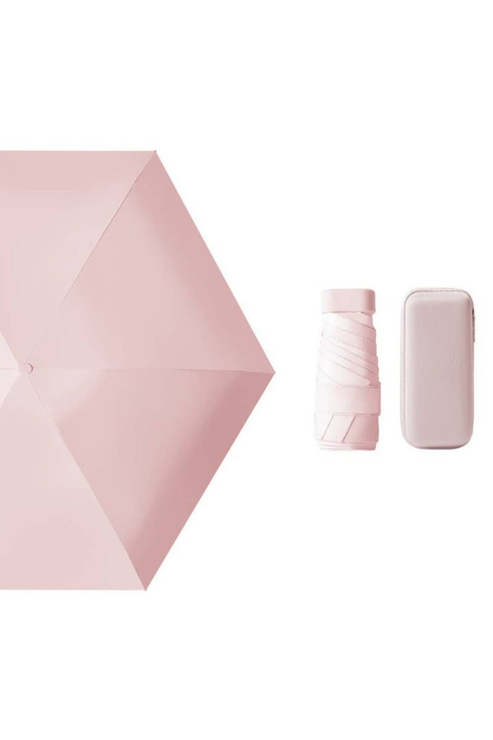Pink Mini Pocket Size  UV Protected Umbrella with Free Case
