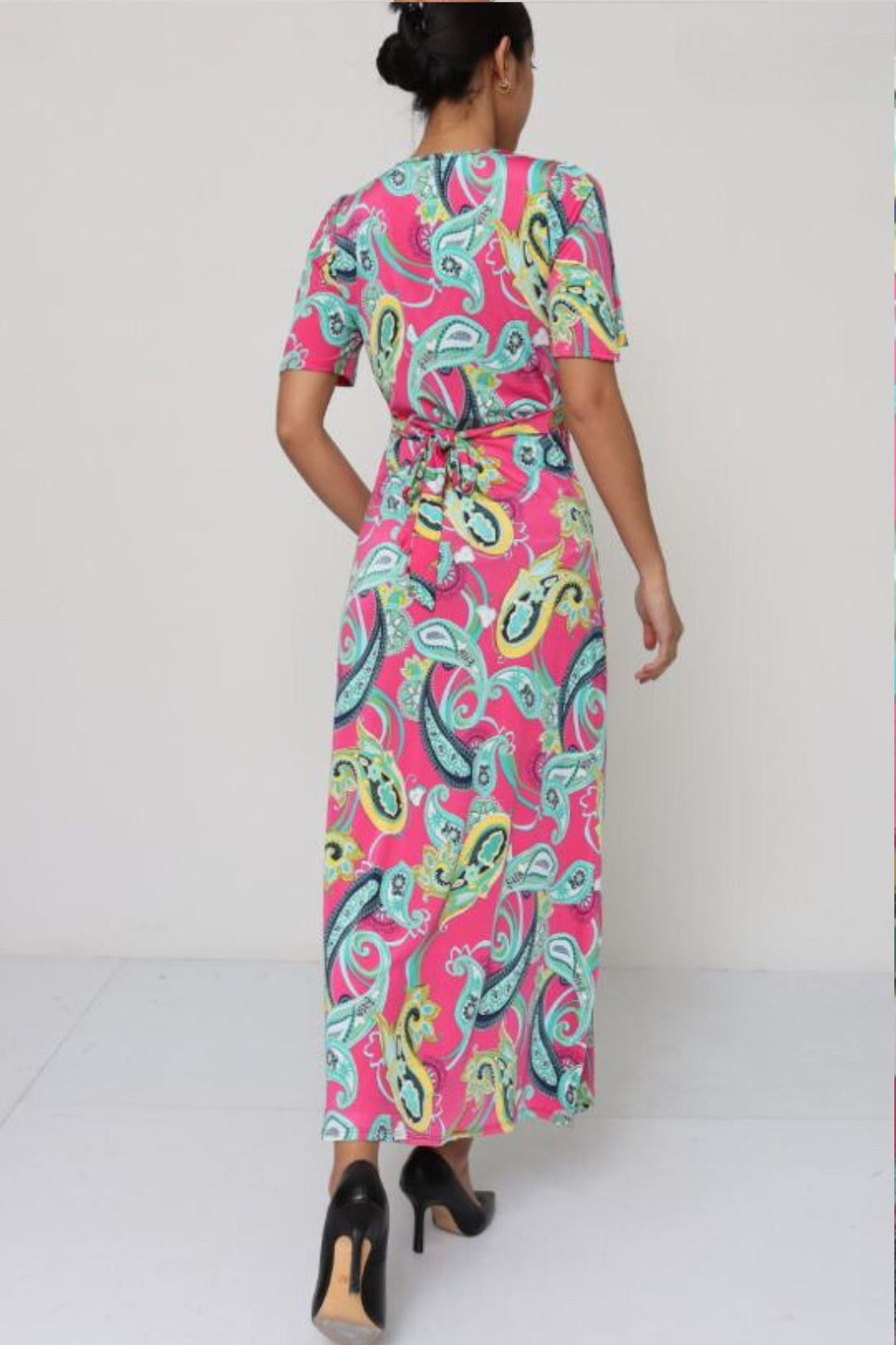 short sleeve maxi dress uk Tamsin Short Sleeve Modal Maxi Dress - Black