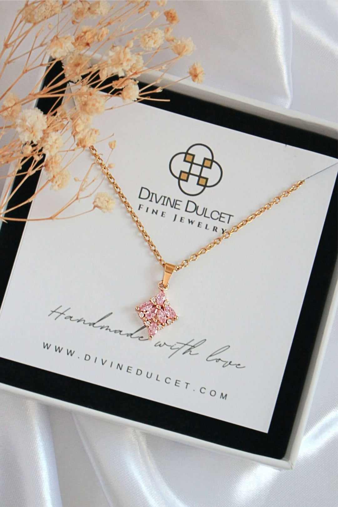 Pink Sensation 24K Gold Plated Pendant Necklace