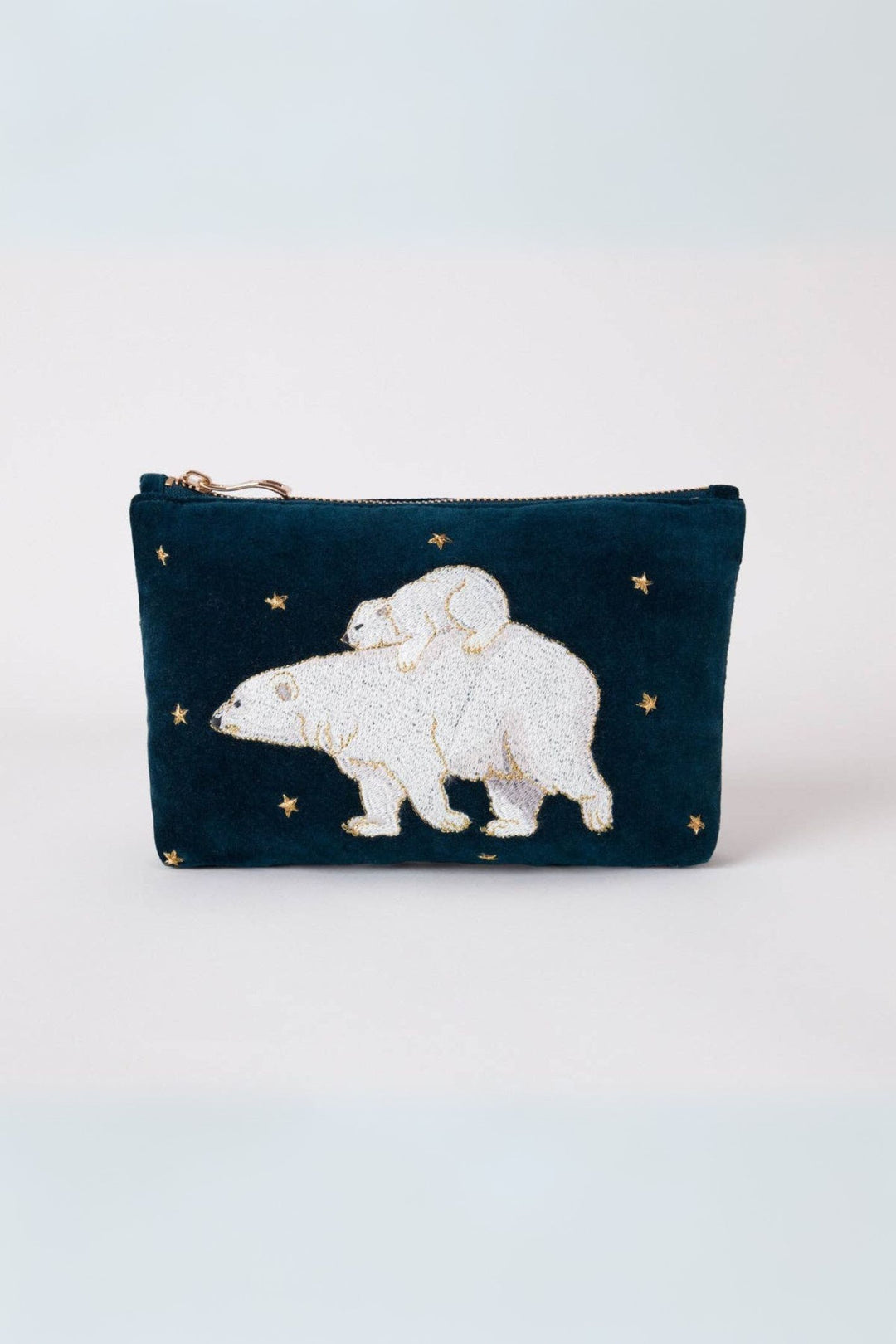 Polar Bear Mini Pouch Ink Blue Velvet