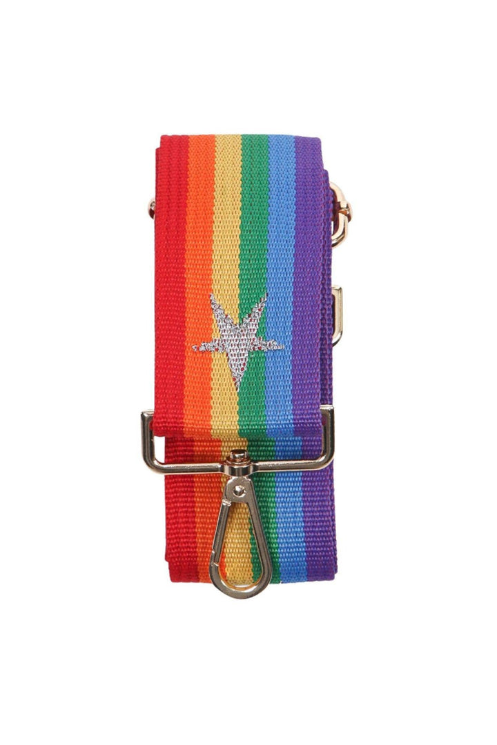 Rainbow Stripe with Silver Glitter Star Bag Strap