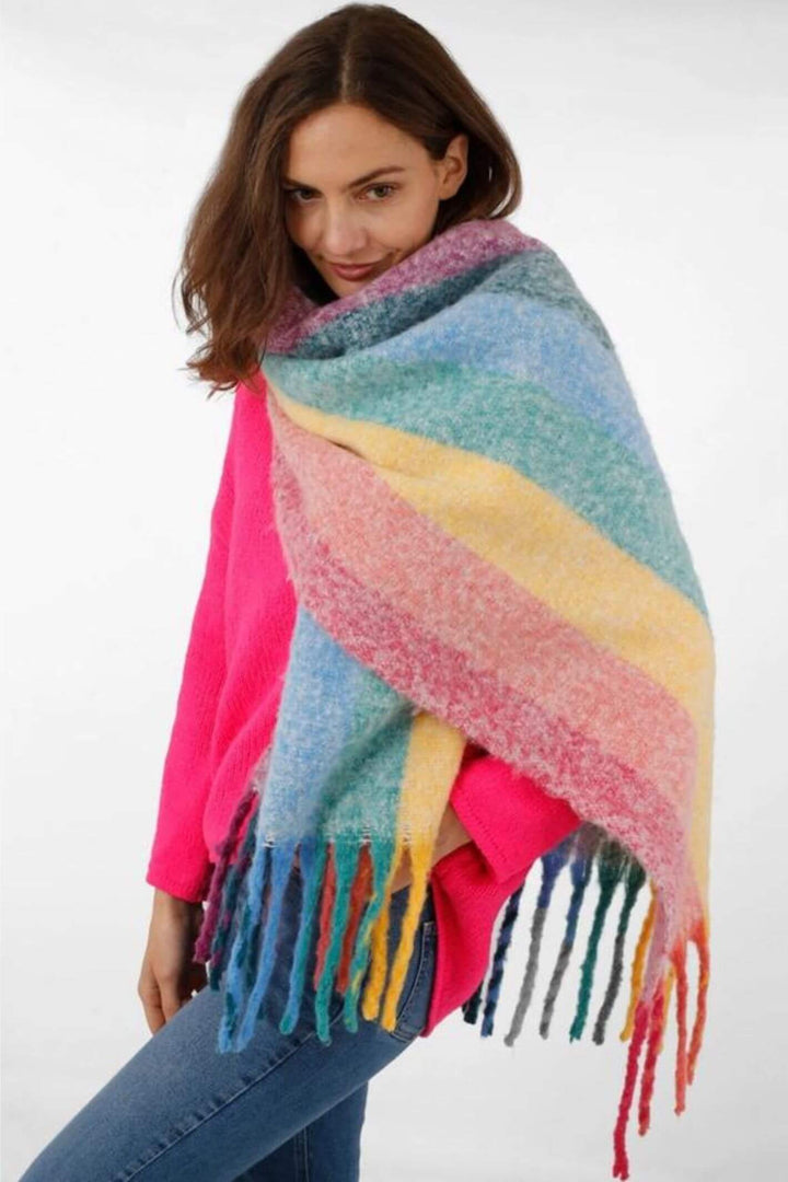 Rainbow Vertical Stripe Heavy Weight Scarf
