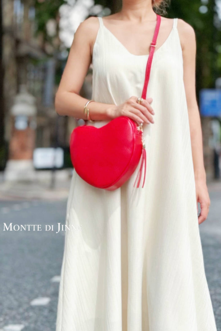 Red Handmade Italian Leather Heart Bag-Playful Romance