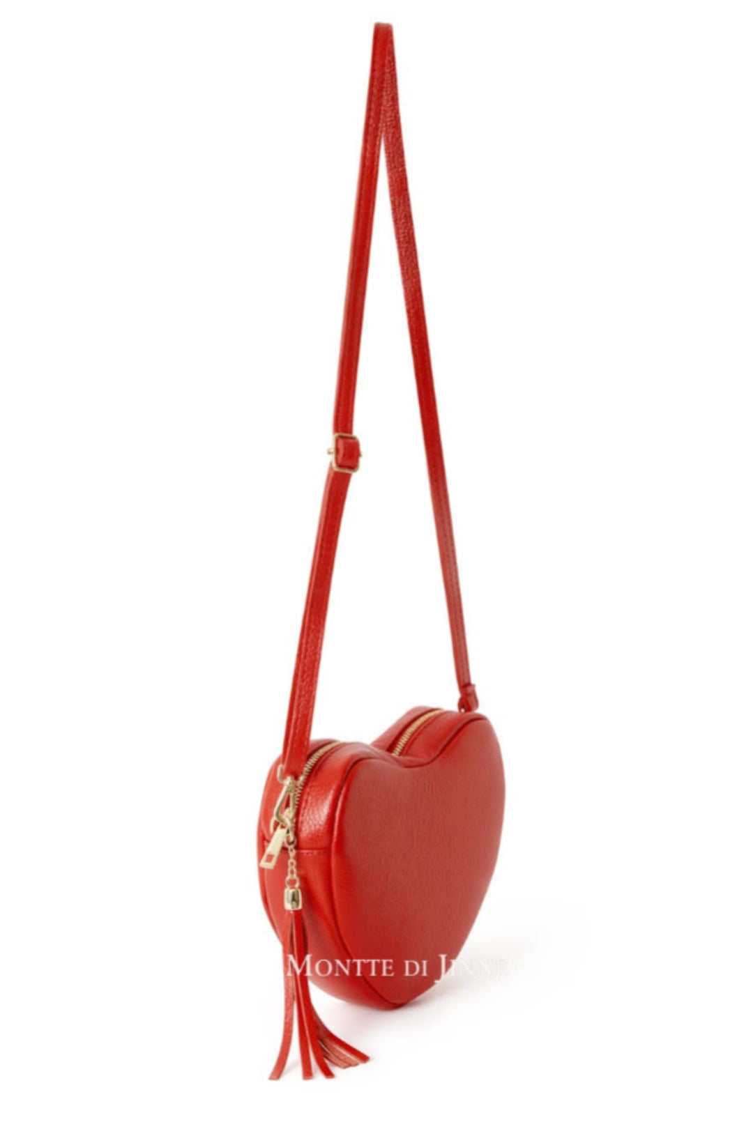 Red Handmade Italian Leather Heart Bag-Playful Romance