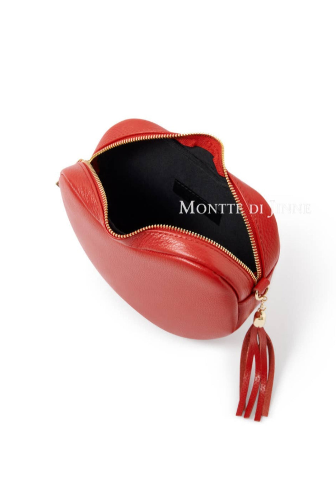 Red Handmade Italian Leather Heart Bag-Playful Romance