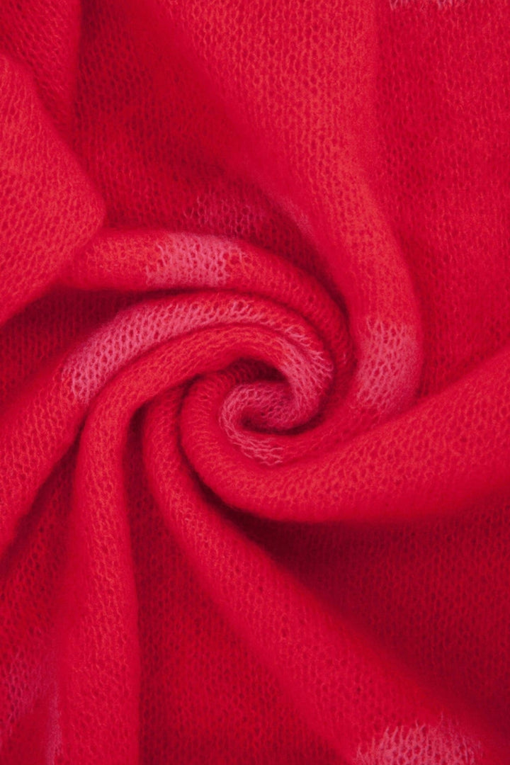 Red Pink Sketched Hearts Warm Scarf