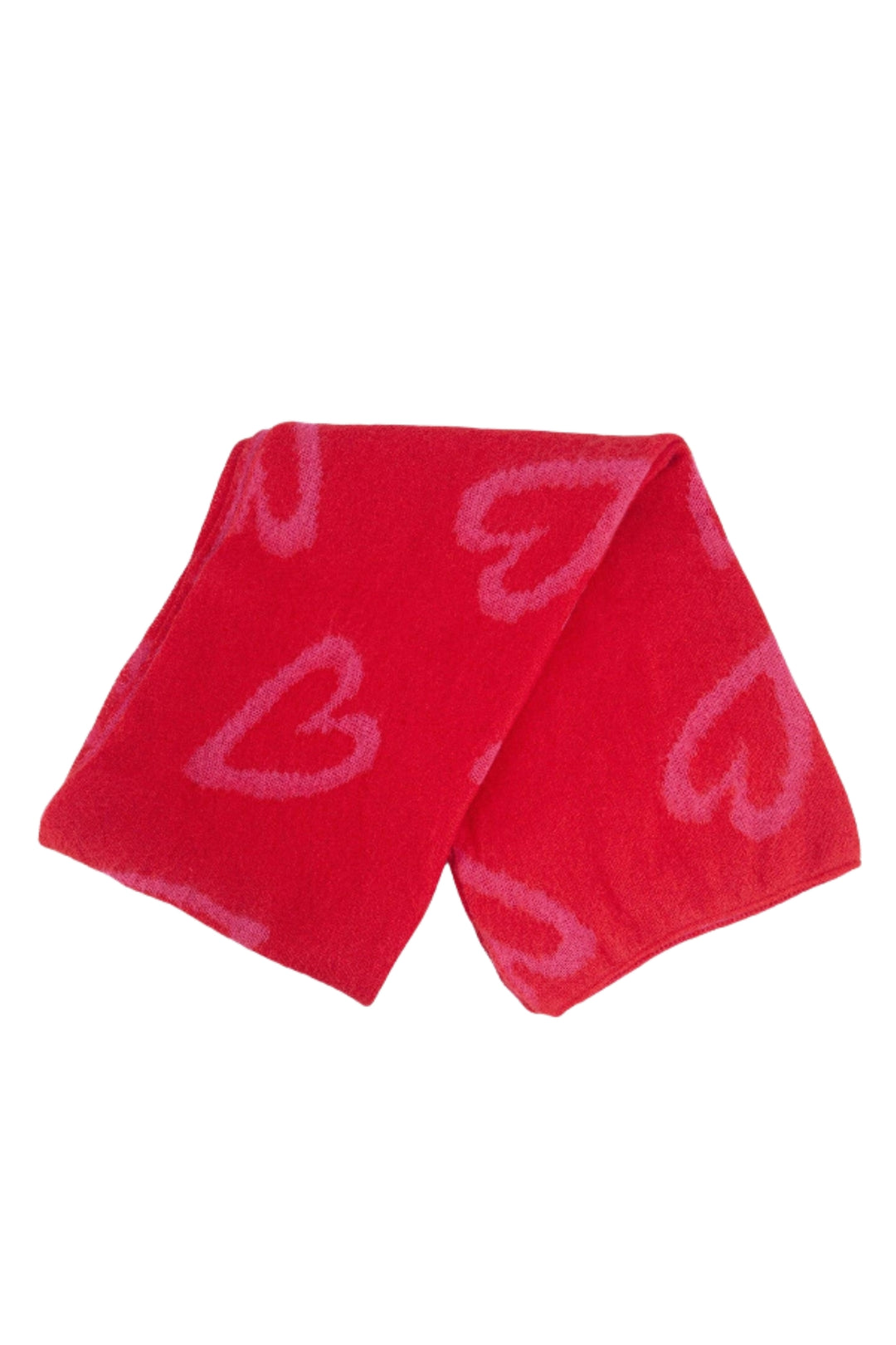 Red Pink Sketched Hearts Warm Scarf