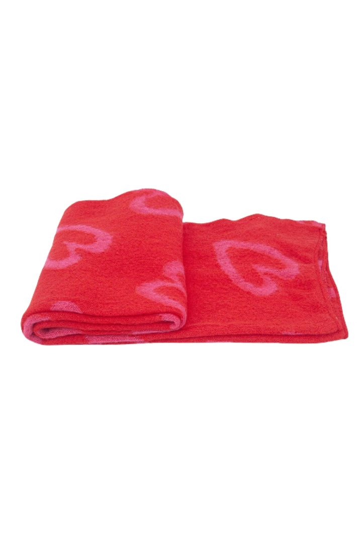 Red Pink Sketched Hearts Warm Scarf