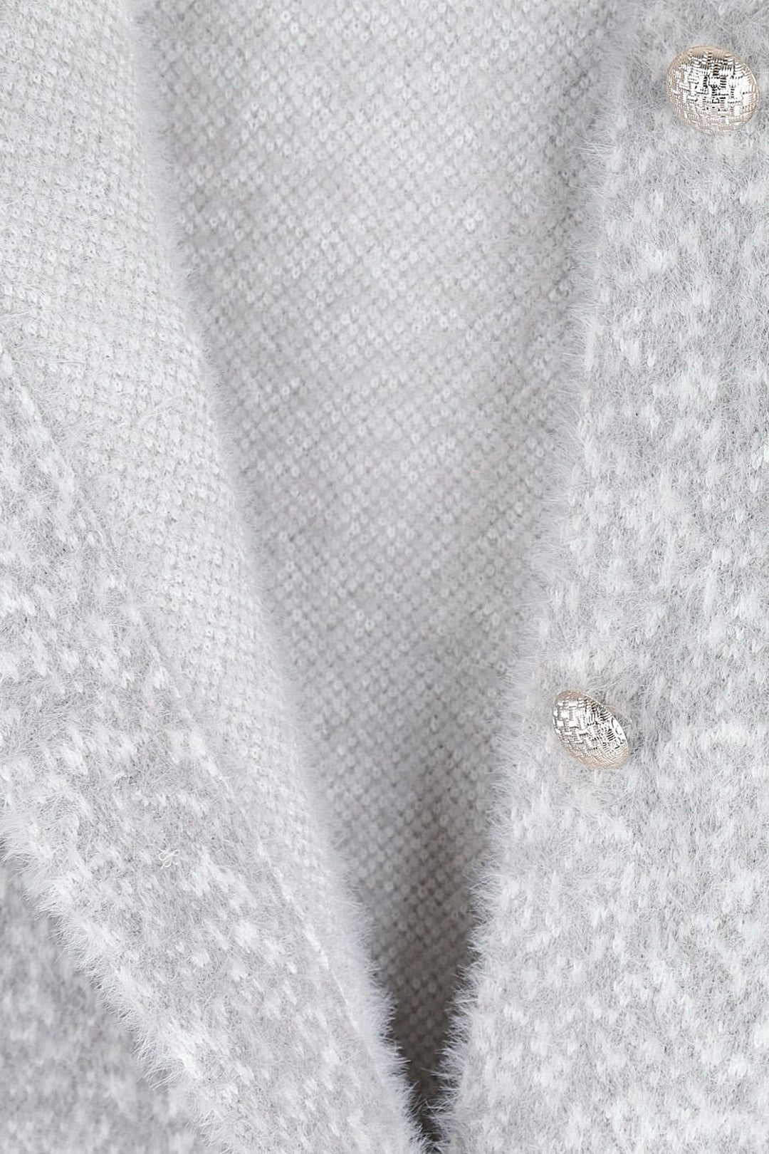 Silver Sparkling Collar Soft Knit Pocket Cardigan
