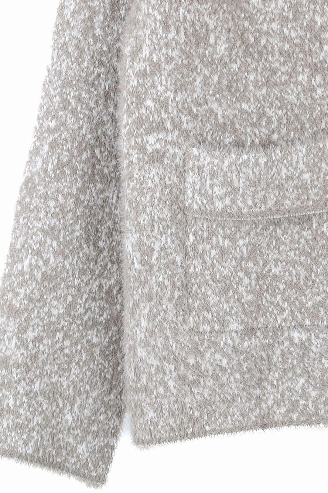 Mink Sparkling Collar Soft Knit Pocket Cardigan