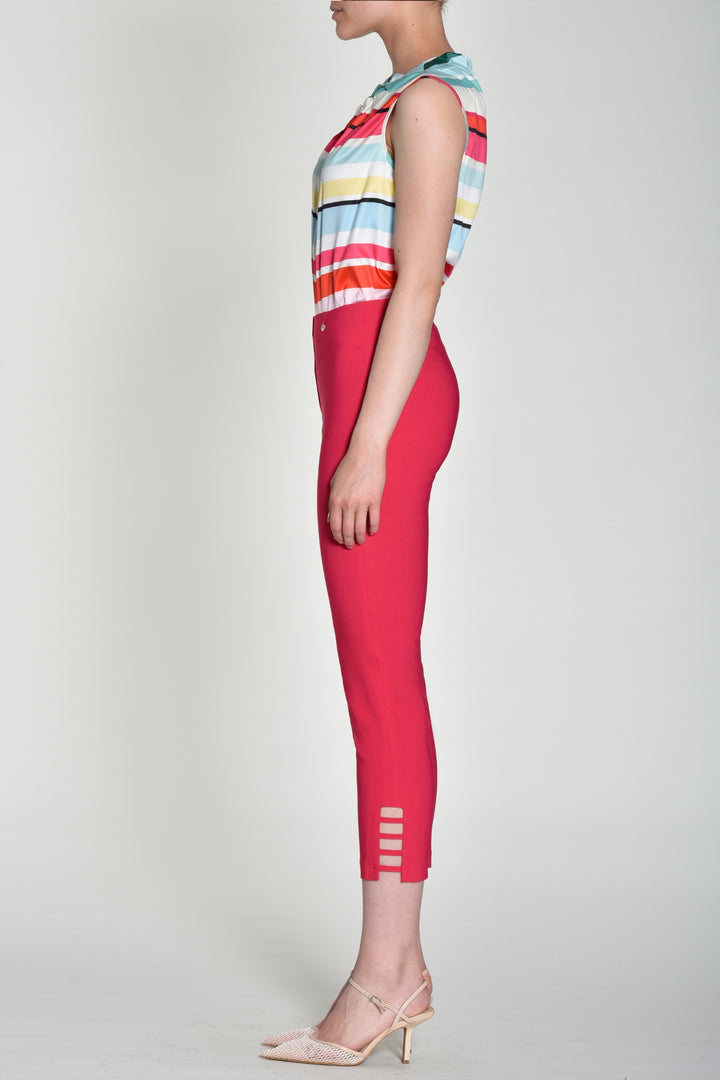 Robell Lena Trousers 52550 Lena 7/8th Hot Pink Cut Out Trousers