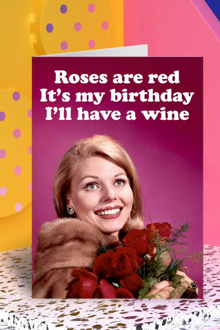 Roses are red wine Greeting Card