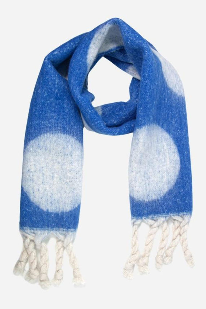 Royal Blue Spot Print Heavyweight Scarf