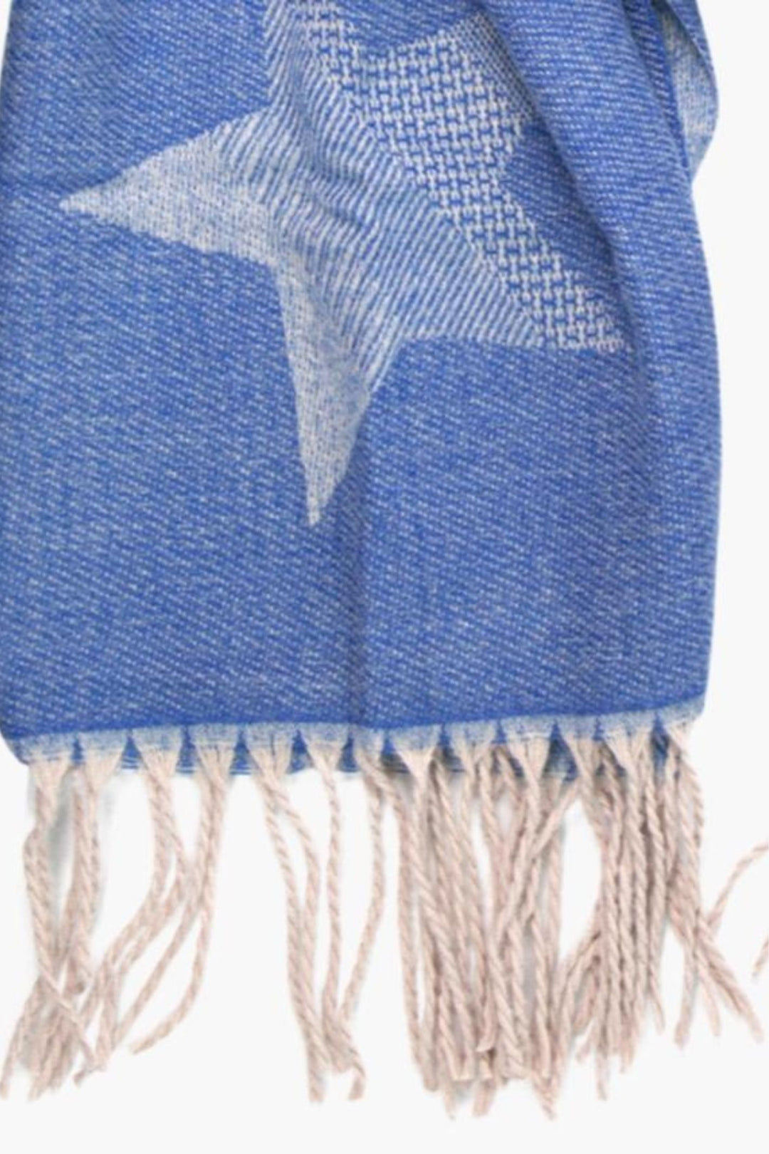 Royal Blue Star Print Heavyweight Scarf