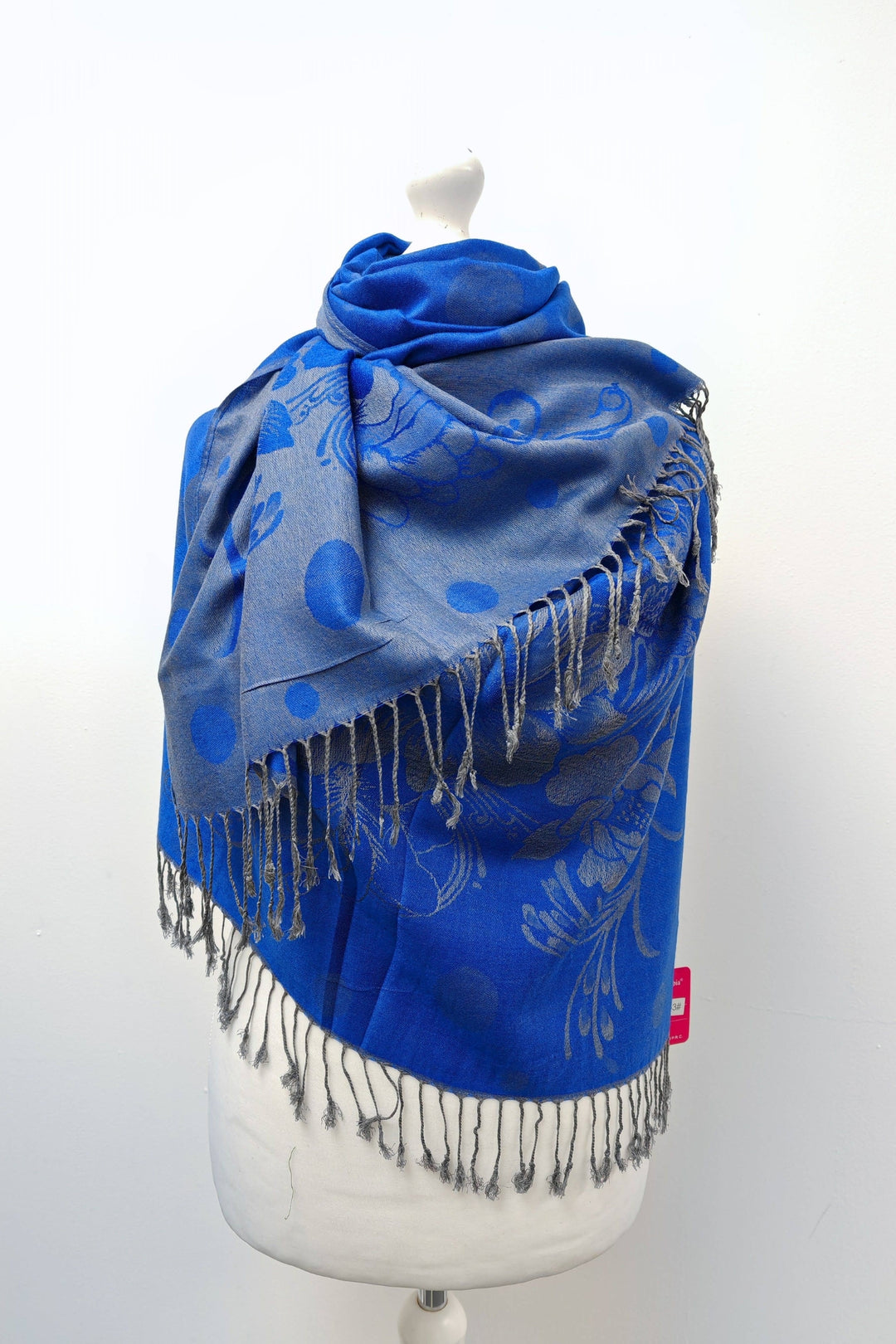 Royal Blue Swirl Super Soft Pashmina Scarf Shawl Wrap