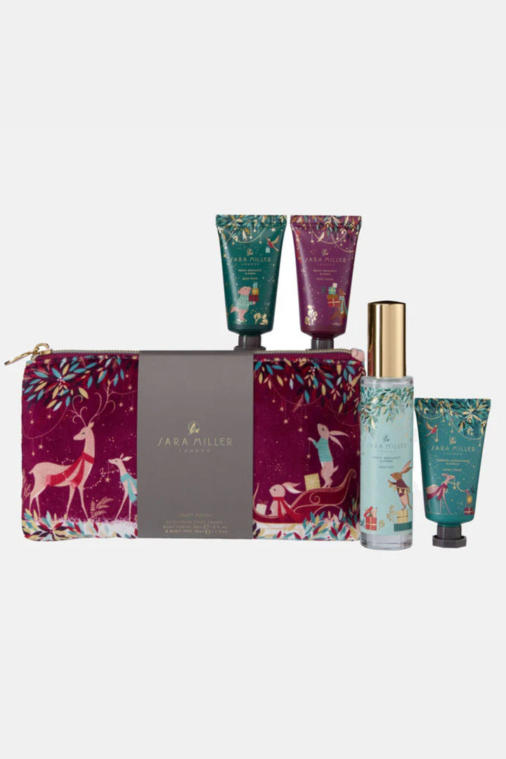 Sara Miller Woodland Tales Body Care Velvet Pouch Set