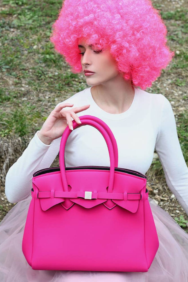 Save My Bag Neon Pink Washable Eco Neoprene Handbag