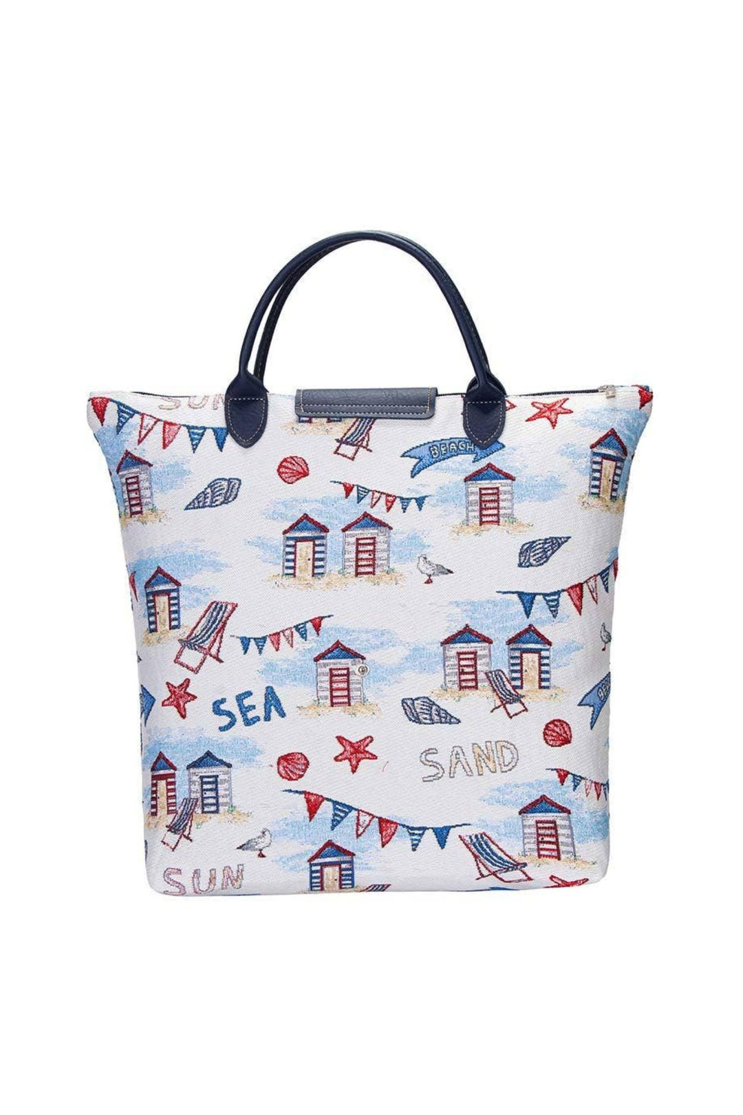 Signare Cream Beach Hut Foldaway Bag