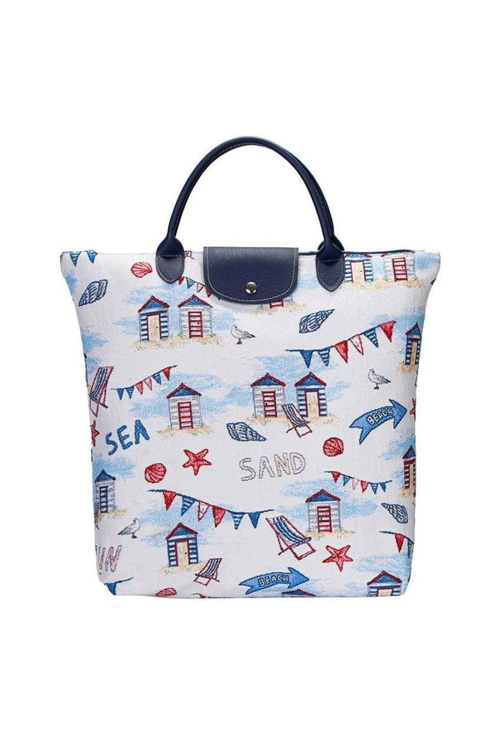 Signare Cream Beach Hut Foldaway Bag