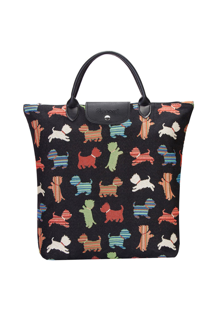 Playful Puppy Le Pliage Folding Tote Bag