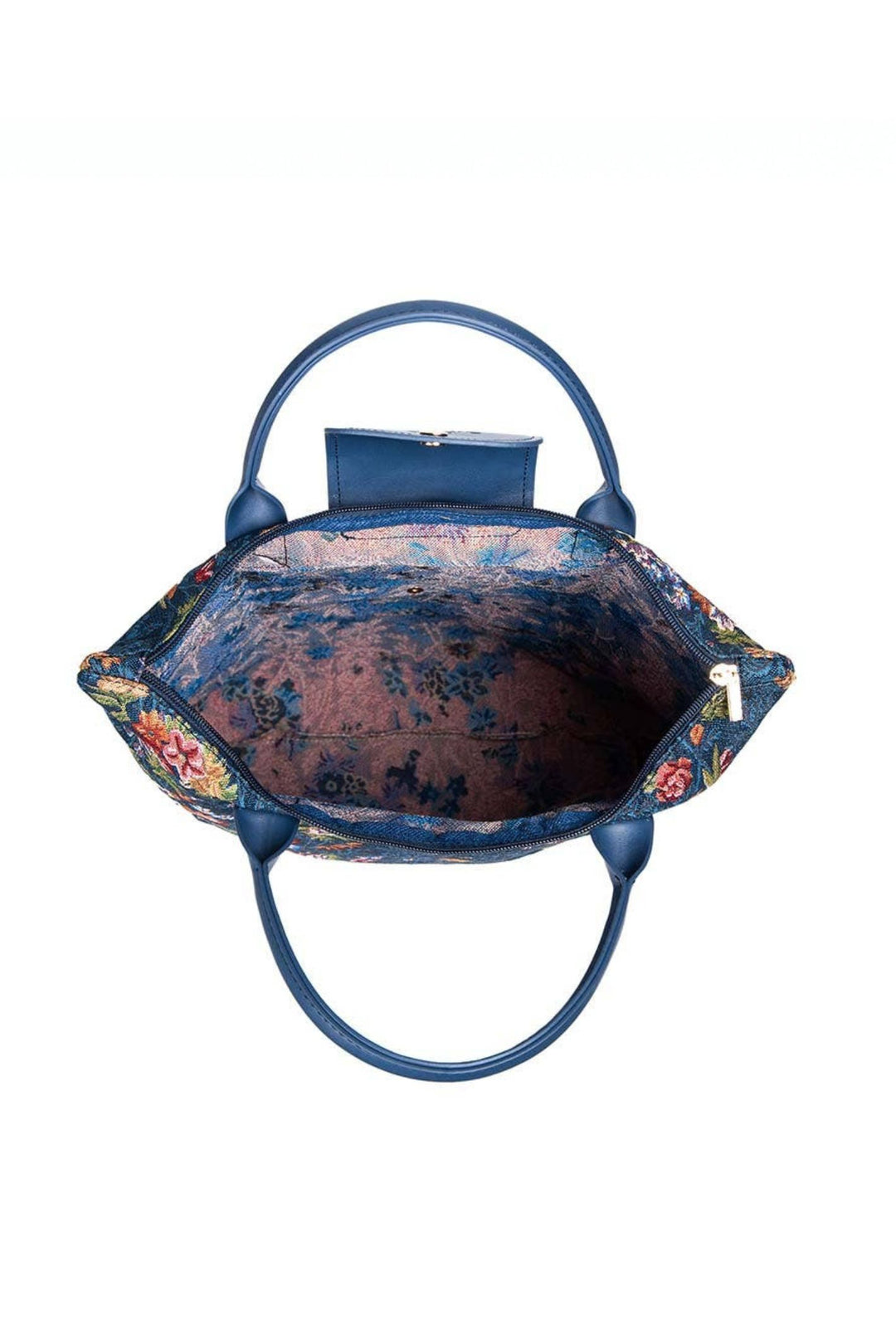 V&A Flower Meadow Blue Le Pliage Folding Tote Bag