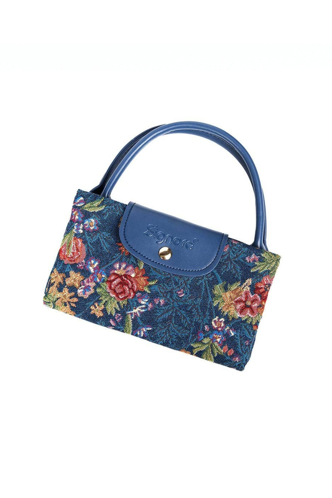 V&A Flower Meadow Blue Le Pliage Folding Tote Bag