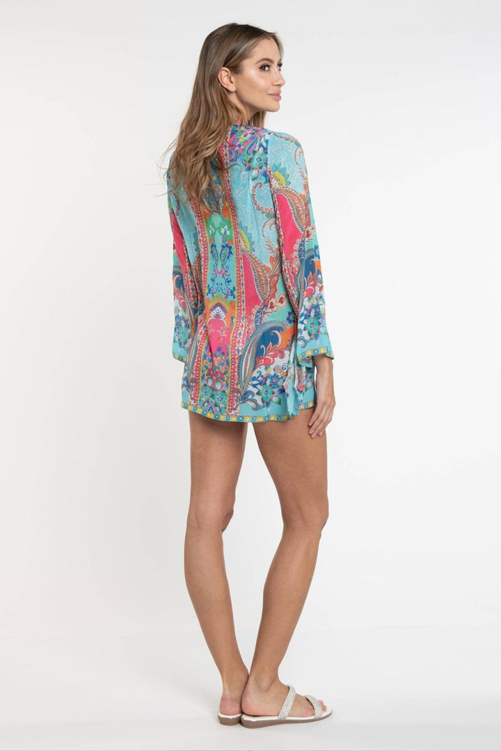 Sky Blue Embellished Cancun Beach Cover-up