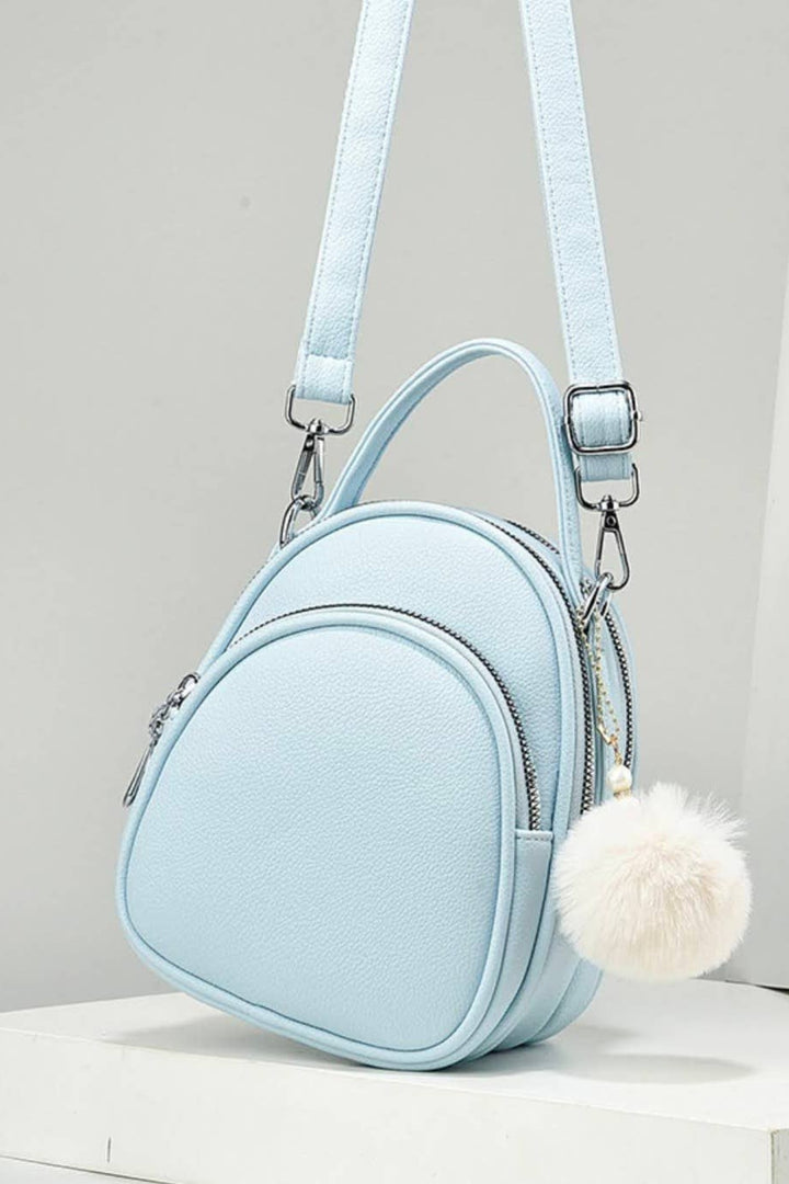 Sky Blue Multi Zipper 3 Way Wear Backback Bag